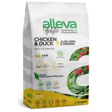 Alleva Holistic Chicken & Duck + Aloe vera & Ginseng Сухой корм для взрослых кошек Курица, Утка, Алое вера и Женьшень 1.5кг