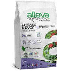 Alleva Holistic Chicken & Duck + Sugarcane fiber & Ginseng Neutered Сухой корм для стерилизованных котов и кошек Курица, Утка 10кг