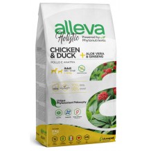 Alleva Holistic Chicken & Duck + Aloe vera & Ginseng Mini Сухой корм для взрослых собак мелких пород Курица, Утка, Алое вера и Женьшень 2кг