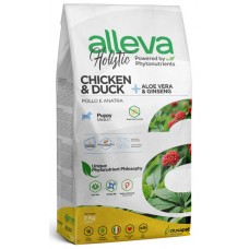 Alleva Holistic Chicken & Duck + Aloe vera & Ginseng Puppy Medium Сухой корм для щенков средних пород Курица, Утка, Алое вера и Женьшень 2кг