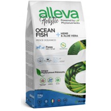 Alleva Holistic Ocean Fish + Hemp & Aloe vera Puppy Mini Сухой корм для щенков мелких пород Океаническая рыба, Конопля и Алое вера 800г