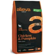 Alleva Natural Chicken & Pumpkin Medium Сухой корм для взрослых собак средних пород. Курица и тыква.