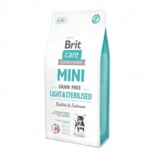 Brit Care Mini light & Sterilised Сухой беззерновой корм  c кроликом для собак малых пород с избыточным весом или стерилизованных 