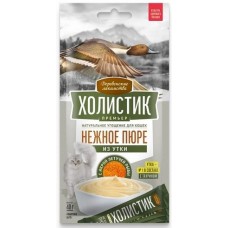 Деревенские лакомства - Холистик Премьер лакомство для кошек, нежное пюре из утки с икрой летучей рыбы - 10 г х 4 шт