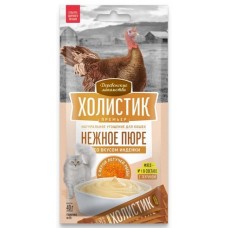 Деревенские лакомства - Холистик Премьер лакомство для кошек, нежное пюре со вкусом индейки с икрой летучей рыбы - 10 г х 4 шт