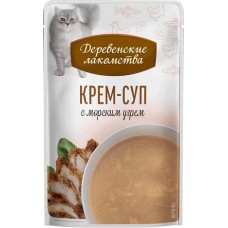 Деревенские лакомства для кошек Крем-суп с морским угрём, пауч
