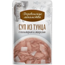 Деревенские лакомства Суп из тунца с кальмаром и макрелью, пауч