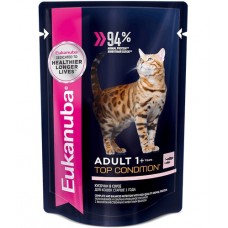 Eukanuba Adult Top Condition влажный корм для взрослых кошек, с лососем в соусе