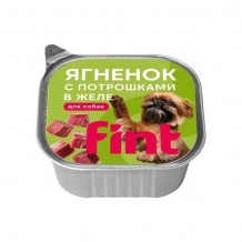 FINT влажный корм для взрослых собак мелких и средних пород с ягненком и потрошками в желе