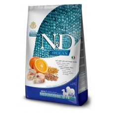 FARMINA N&D OCEAN CODFISH, SPELT, OATS and ORANGE Adult Medium & Maxi Сухой низкозерновой корм для взрослых собак средних и крупных пород Треска с Пшеницей, Овсом и Апельсином