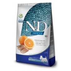 FARMINA N&D OCEAN DOG HERRING AND ORANGE Adult Mini Сухой беззерновой корм для взрослых собак мелких пород Сельдь с Апельсином
