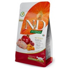 FARMINA CAT N&D GRAIN FREE Quail, Pumpkin and Pomegranate Neutered recipe Сухой корм беззерновой для стерилизованных кошек и кастрированных котов с перепелом, тыквой и гранатом