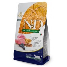 FARMINA N&D Low Grain Cat Lamb & Blueberry adult Сухой низкозерновой корм для взрослых кошек с Ягненком и черникой