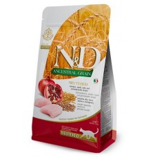 FARMINA N&D Low Grain Cat Chicken & Pomegranate Neutered adult Сухой низкозерновой корм для взрослых стерилизованных кошек и кастрированных котов с Курицей и гранатом