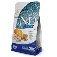 Farmina N&D Low Grain Cat Cod, Spelt, Oats & Orange Сухой низкозерновой корм с треской и апельсином для взрослых кошек