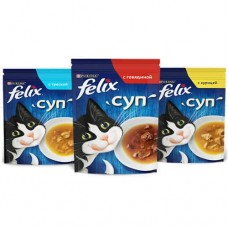 Felix супы для кошек в ассортименте 48г.