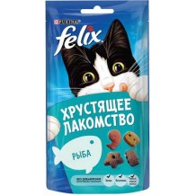Felix® хрустящее лакомство для кошек с рыбой 60г.