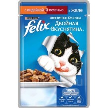 Felix®  двойной вкус консервы для кошек в ассортименте 85г.