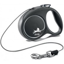 Flexi рулетка Black Design XS (до 8 кг) 3 м трос черный/серебро