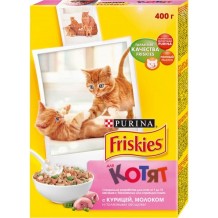 Friskies Сухой корм для котят с молоком, курицей и полезными овощами