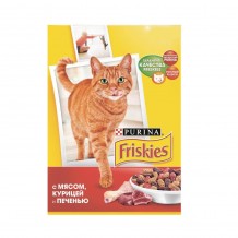 Friskies Сухой корм для кошек. мясом, курицей, печенью