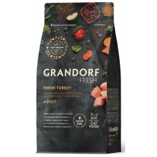 Беззерновой корм с живыми пробиотиками GRANDORF Fresh Cat ADULT Turkey&Sweet Potato (Свежее мясо индейки с бататом для кошек)