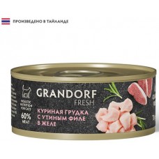 GRANDORF FRESH Chicken with duck in jelly влажный корм для кошек Куриная грудка с утиным филе в желе