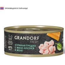 GRANDORF FRESH Chicken with salmon in jelly влажный корм для кошек Куриная грудка с филе лосося в желе