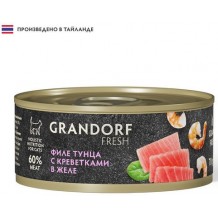GRANDORF FRESH Tuna with shrimp in jelly влажный корм для кошек Филе тунца с креветками в желе