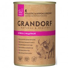 GRANDORF Консервы Буйвол с Индейкой для взрослых собак всех пород