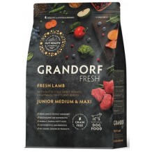Беззерновой корм с живыми пробиотиками GRANDORF Fresh DOG JUNIOR Lamb&Sweet Potato (Свежее мясо ягненка с бататом для юниоров средних и крупных пород) 1кг