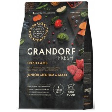 Беззерновой корм с живыми пробиотиками GRANDORF Fresh DOG JUNIOR Lamb&Sweet Potato (Свежее мясо ягненка с бататом для юниоров средних и крупных пород)