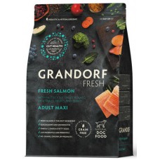 Беззерновой корм с живыми пробиотиками GRANDORF Fresh Dog Adult MAXI Salmon & Sweet Potato (Свежее филе лосося с бататом для собак крупных пород)