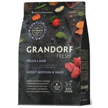 Беззерновой корм с живыми пробиотиками GRANDORF Fresh Dog Adult MED&MAXI Lamb&Sweet Potato (Свежее мясо ягненка с бататом для собак средних и крупных пород)