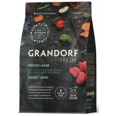 Беззерновой корм с живыми пробиотиками GRANDORF Fresh Dog Adult MINI Lamb&Sweet Potato (Свежее мясо ягненка с бататом для собак мелких пород)