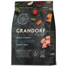 Беззерновой корм с живыми пробиотиками GRANDORF Fresh Dog Adult Mini Turkey&Sweet Potato Свежее мясо индейки с бататом для собак мелких пород 3кг