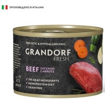 GRANDORF FRESH влажный корм для собак всех пород Паштет из говядины с цукини и морковью