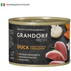 GRANDORF FRESH влажный корм для собак всех пород Паштет из утки с бататом и цветной капустой