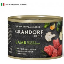 GRANDORF FRESH влажный корм для собак всех пород Паштет из ягненка с цукини и цветной капустой
