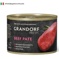GRANDORF FRESH Монопротеиновый влажный корм для взрослых собак всех пород паштет из говядины