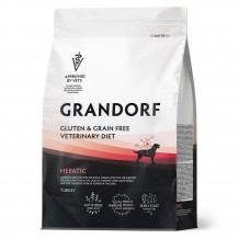 GRANDORF VETERINARY DIET Dog HEPATIC Полнорационный диетический корм для собак, для поддержания функций печени при ХПН 1кг