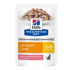 HILL'S Prescription Diet c/d Multicare Feline Tender Chunks in Gravy with Salmon пауч для кошек профилактика МКБ струвиты Лосось