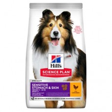 Hill's Science Plan Sensitive Stomach & Skin сухой корм для взрослых собак для здоровья кожи и пищеварения, с курицей