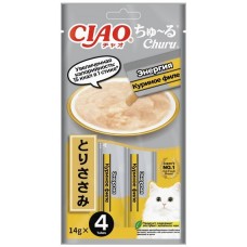 INABA CIAO Churu Лакомство-пюре для кошек Энергия Куриное филе 14г*4шт