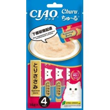 INABA CIAO Churu Лакомство-пюре для кошек Куриное филе для поддержания здоровья мочеполовой системы 14г * 4шт