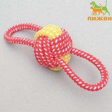 Игрушка для собак канатная мяч с ручками до 35г