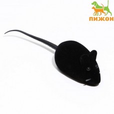 Игрушка для кошек Мышь бархатная, 6 см, чёрная