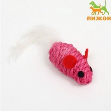 Игрушка для кошек Мышь сизалевая малая с мех.хвостом 5,5см