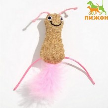  Игрушка для кошек с кошачьей мятой Гусеница розовая