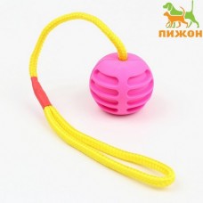 Игрушка для собак шар усиленный на веревке 43см